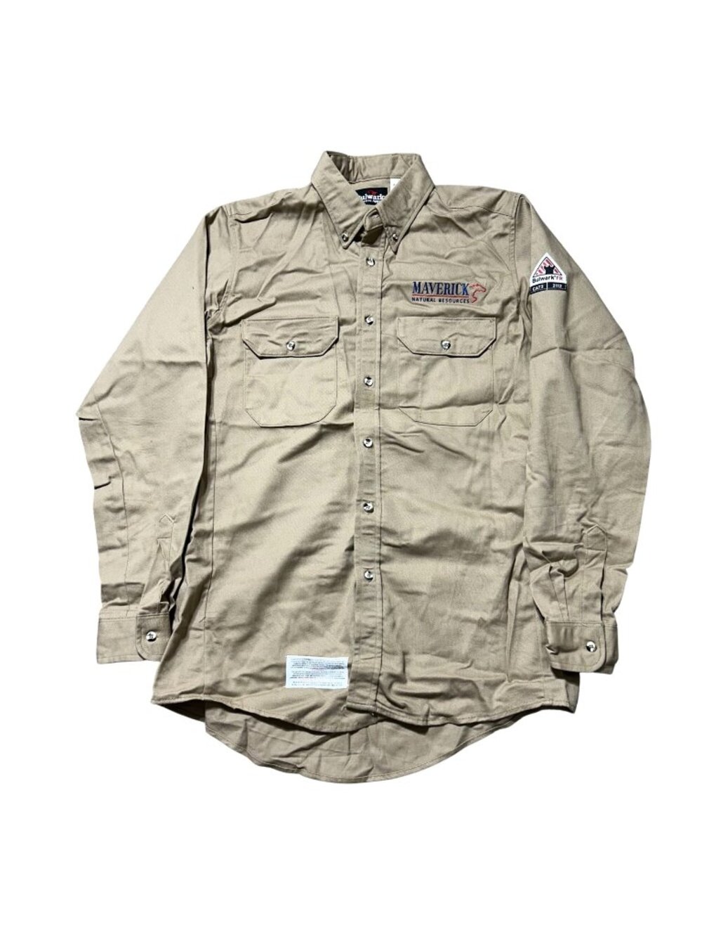 Bulwark FR Mens M Maverick Natural Resources Flame-Resistant Shirt Tan